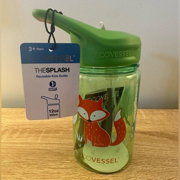 ECOVESSEL THE SPLASH - Kids Straw Water Bottle - 12 OZ NWT - Picture 2 of 3